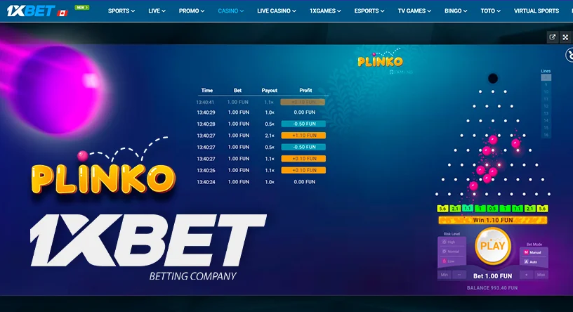 प्लिंको 1xbet ऑनलाइन खेलें